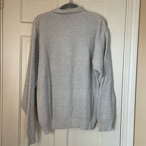 Vintage Sears Knit Sweater Fisherman Henley Collar Silk Cotton Blend Sz Large - Picture 4 of 7